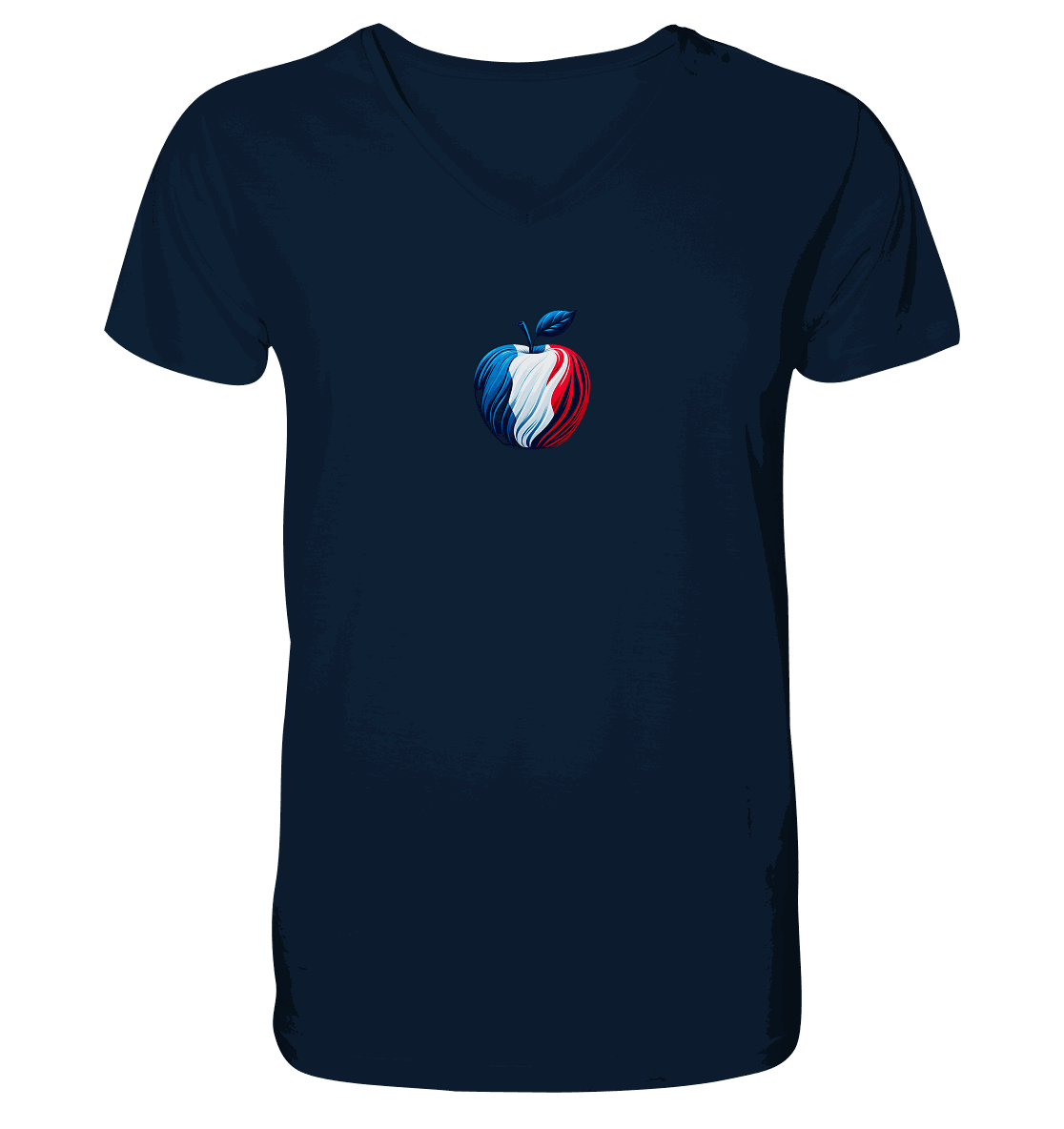 Fußball EM France Apfel - V-Neck Shirt