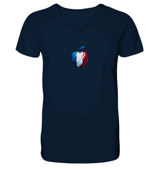 Fußball EM France Apfel - V-Neck Shirt