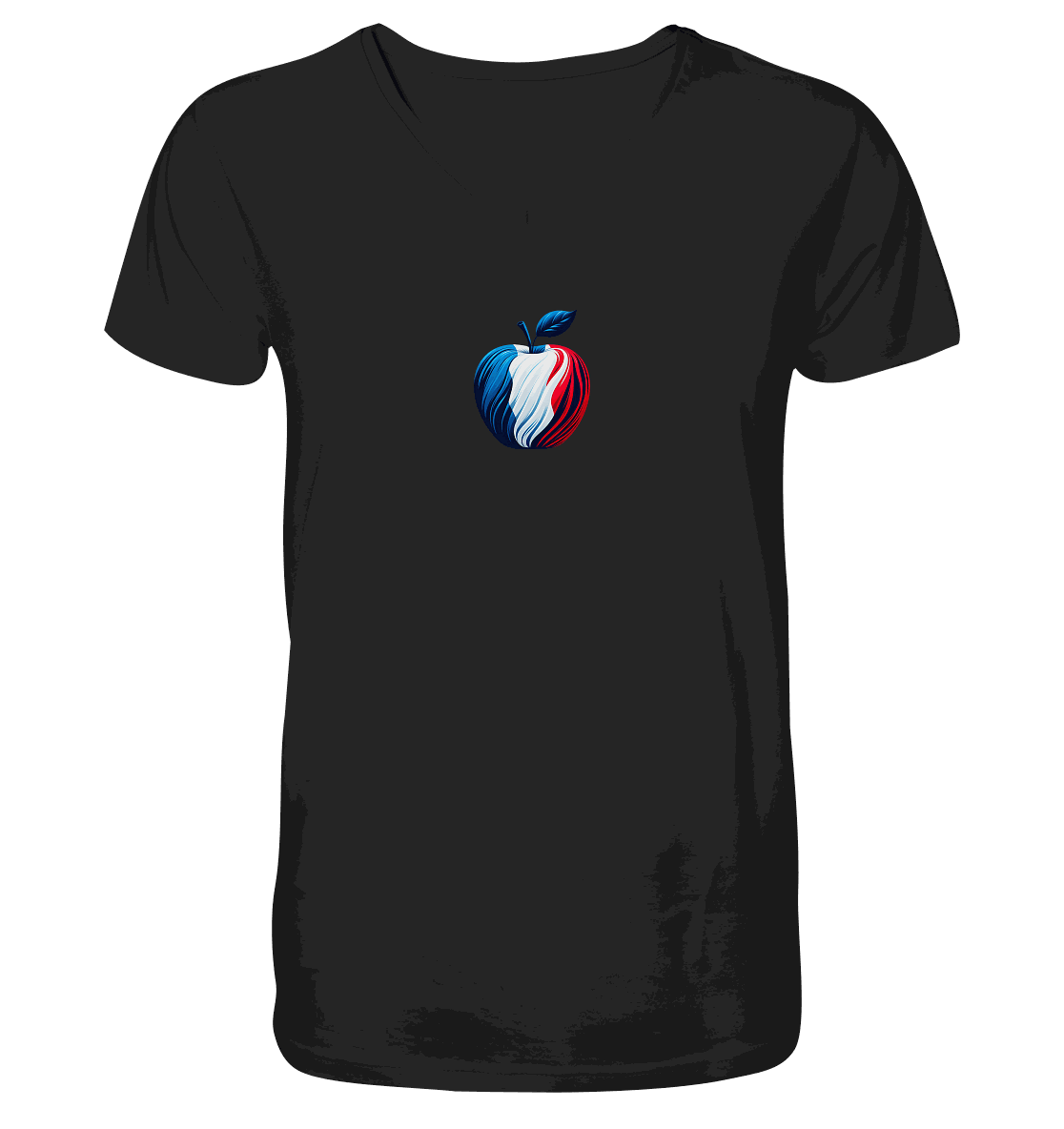Fußball EM France Apfel - V-Neck Shirt