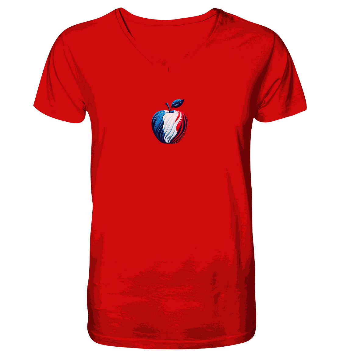 Fußball EM France Apfel - V-Neck Shirt