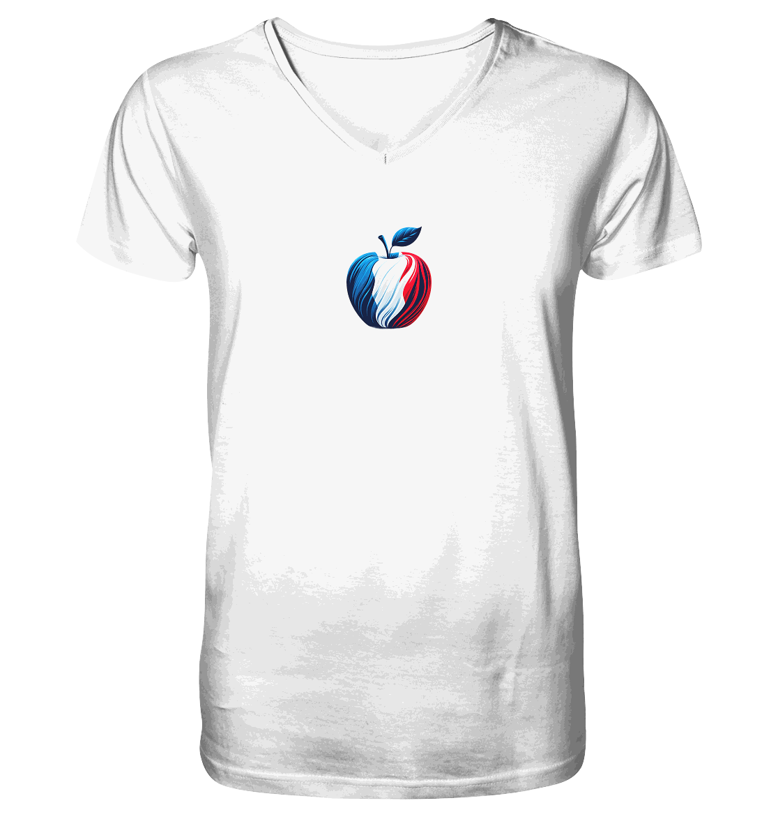 Fußball EM France Apfel - V-Neck Shirt
